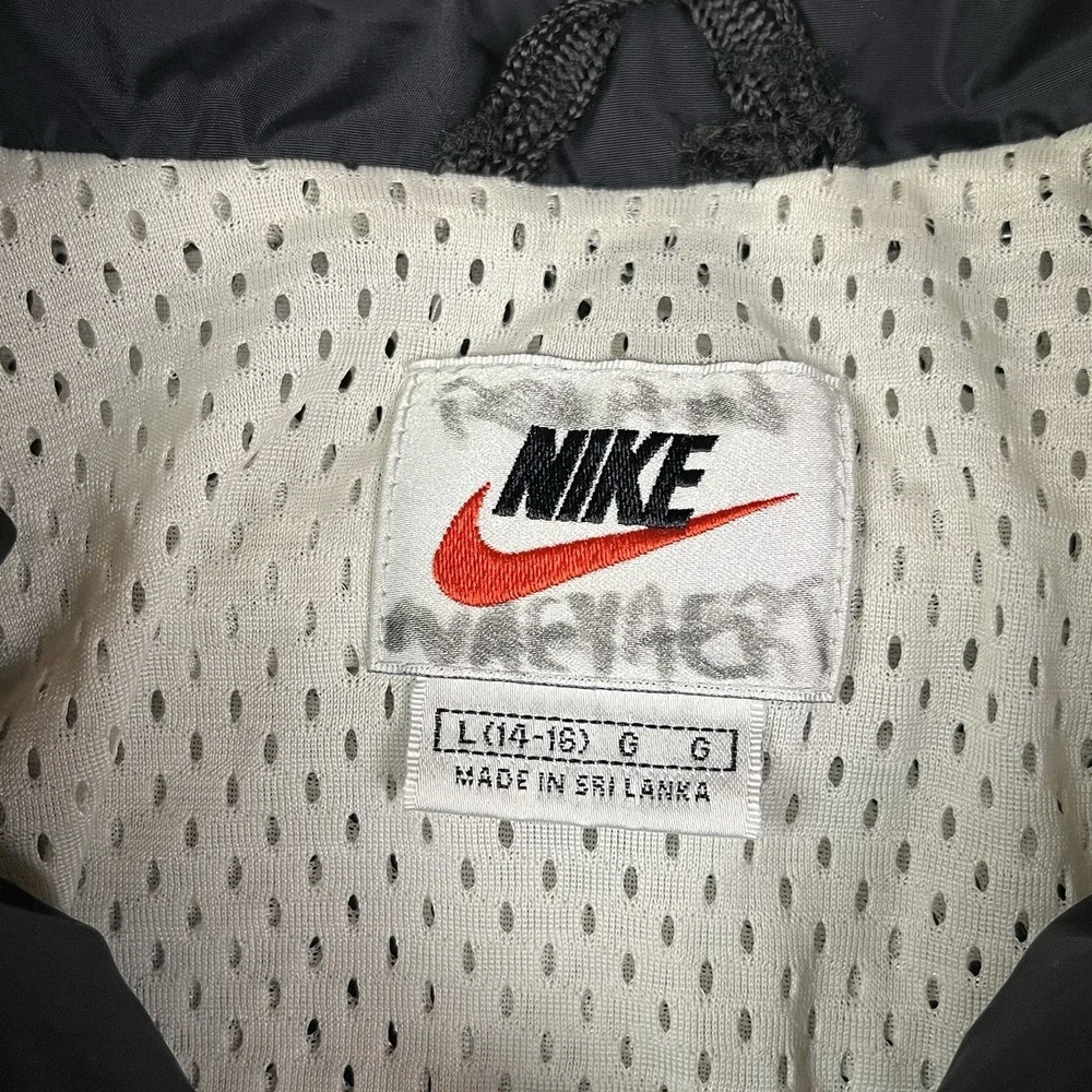 VTG 90s Nike Jacket Youth Boys Size L (14-16) Full‎ Zip Mesh Lined Windbreaker